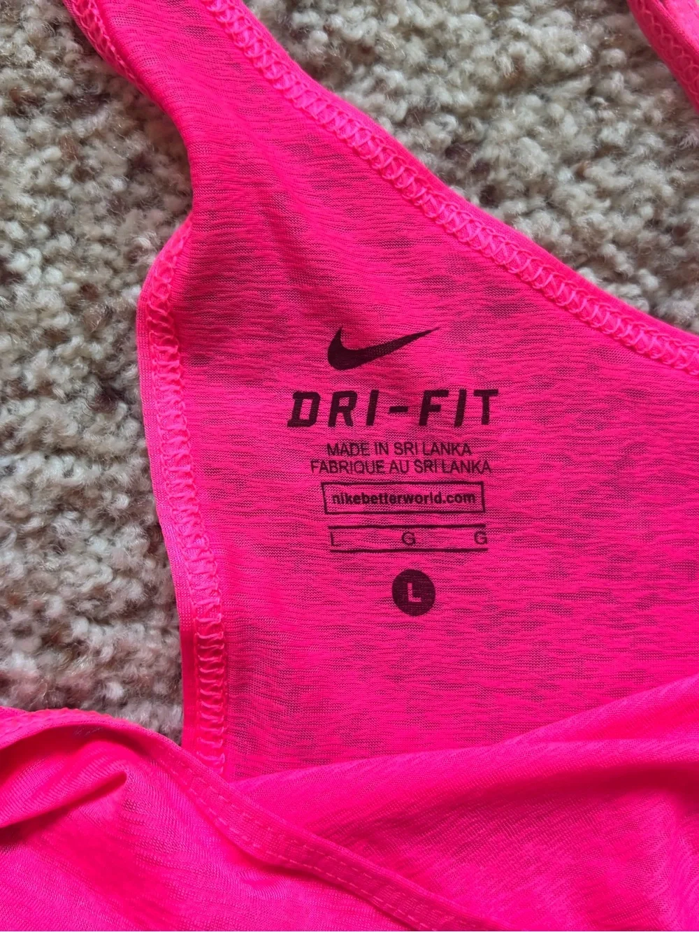Nike Strappy Sheer Tank Top Women’s size L Neon Pink